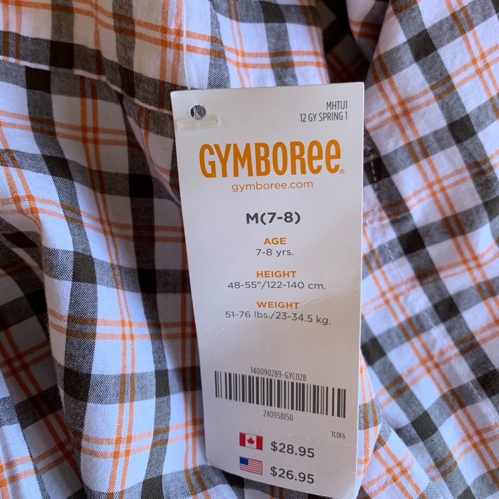 GYMBOREE CHECKERED BOTTOM DOWN SHIRT - Picture 4 of 4